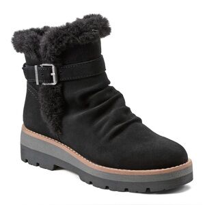EARTH Yara Suede Winter Snow Ankle Boot Black 8